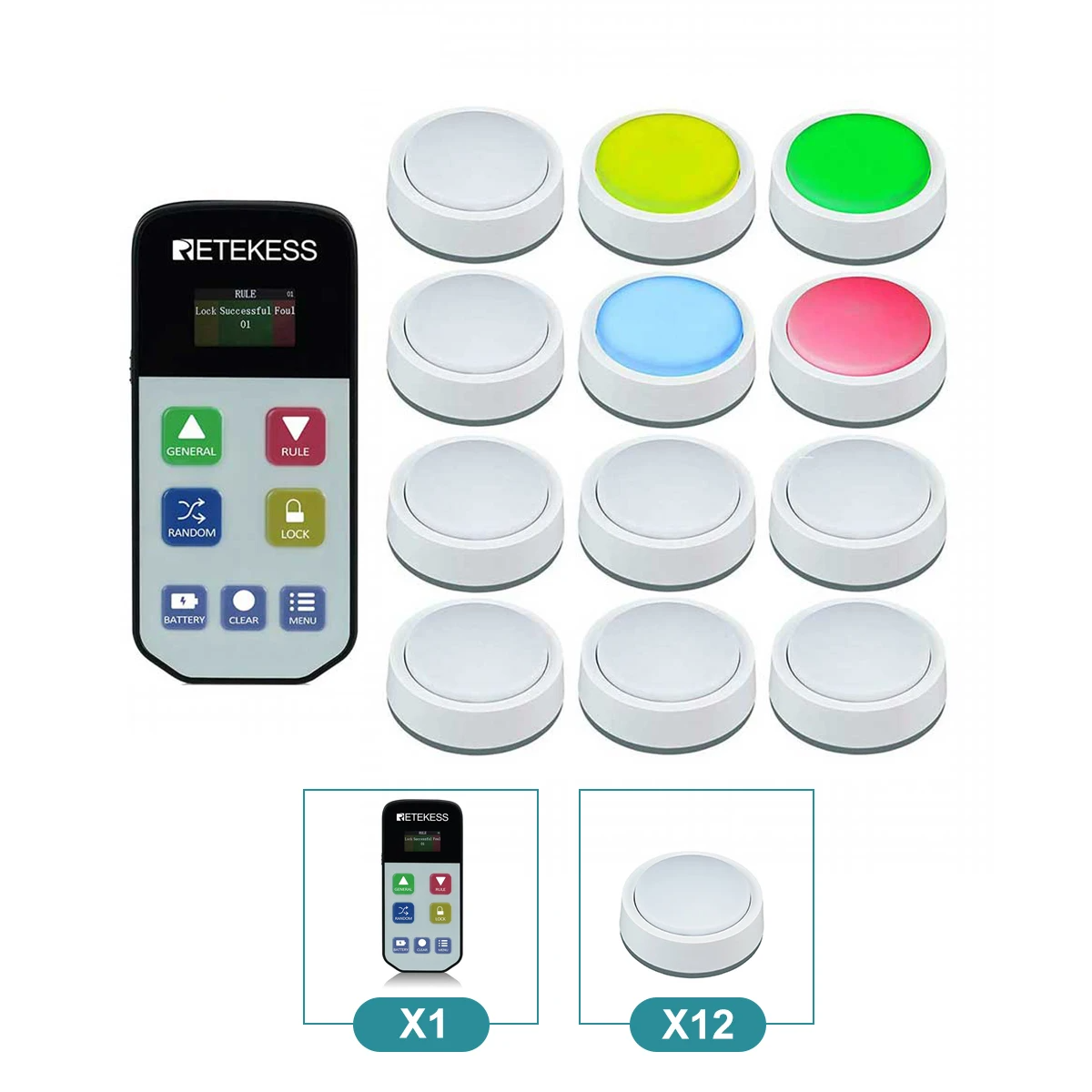 Party & Competition Quiz Buzzer 12pcs Wireless