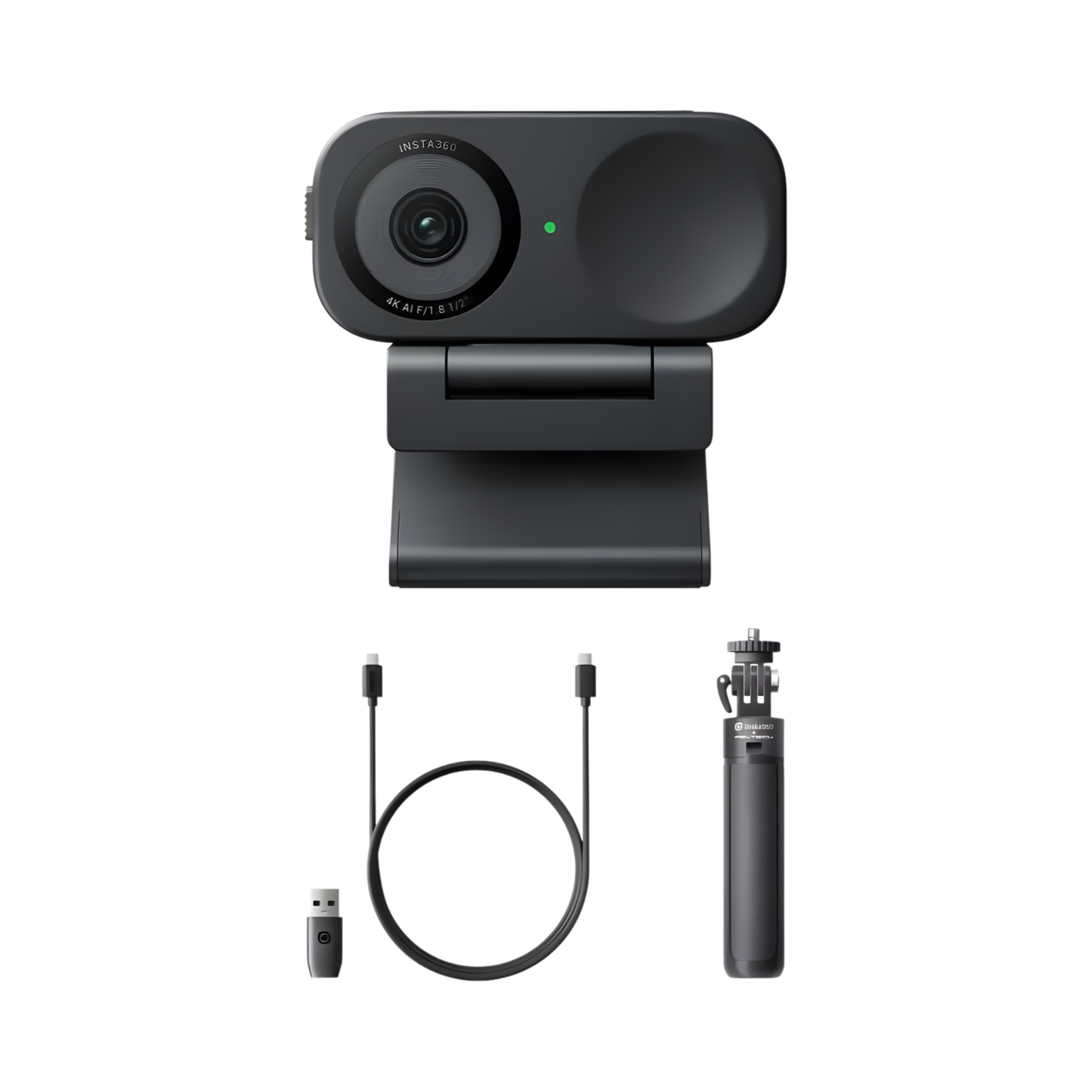 4K AI Webcam with Tripod Auto Tracking Noise Cancel