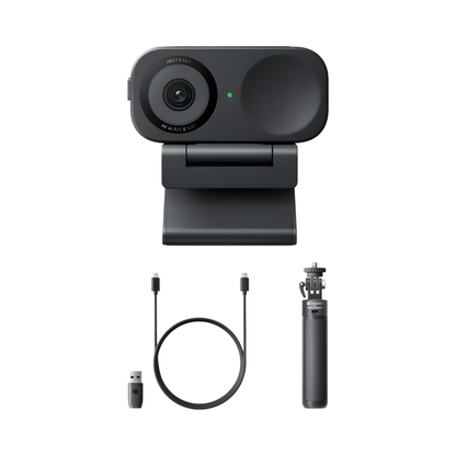 4K AI Webcam with Tripod Auto Tracking Noise Cancel
