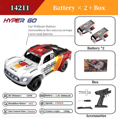 2 Battery 4WD Brushless RC Truck 47KM/H
