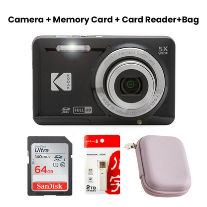 Vlogging Camera with Black Memory Card Included