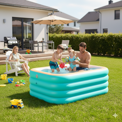 210cm Inflatable Swimming Pool for Kids & Adults Summer Fun