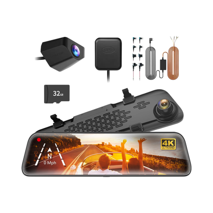 4K Dash Cam GPS Night Vision Hardwire 32GB