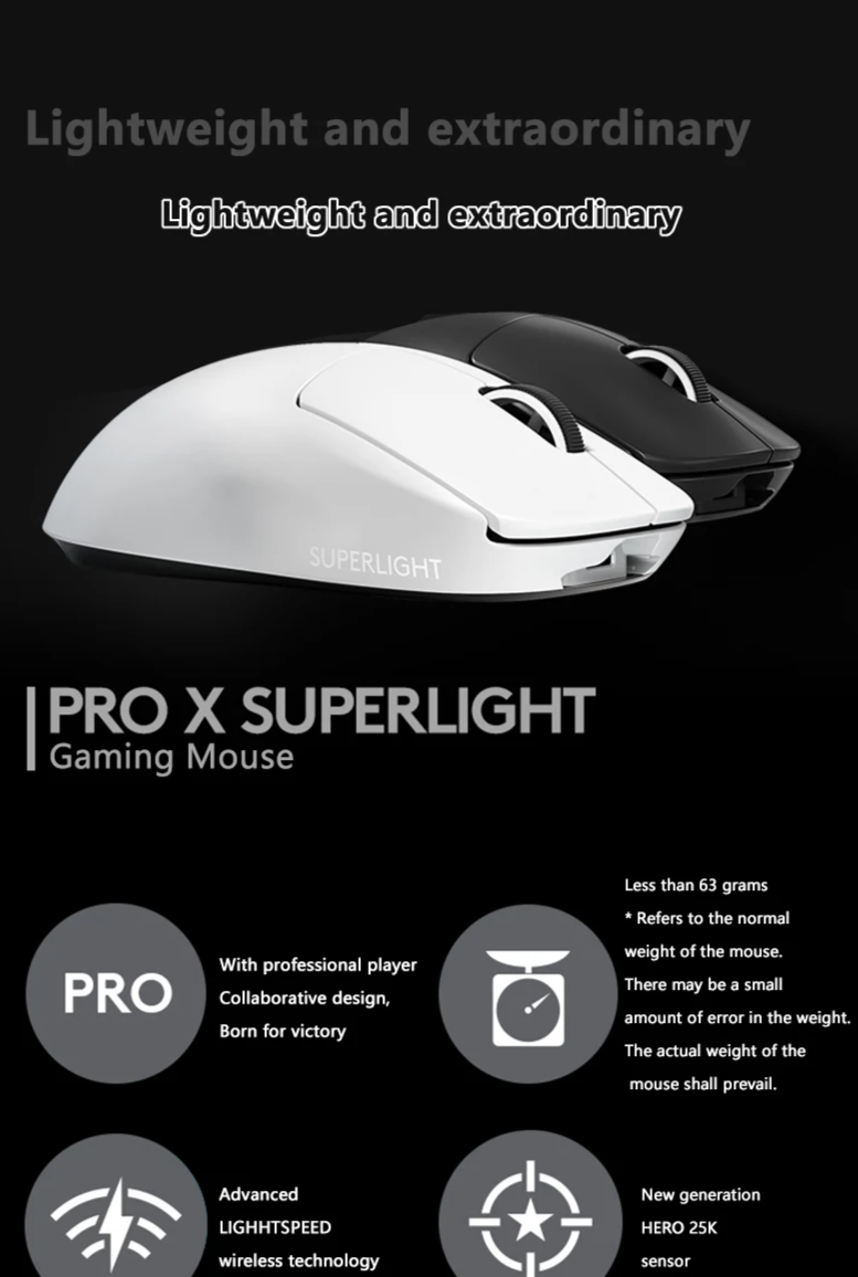 Ultra-Light Wireless Red Gaming Mouse 25K DPI
