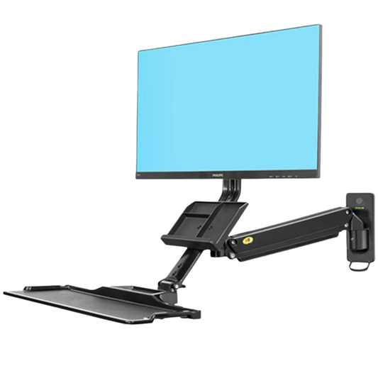 Heavy Duty Wall Mount Workstation with Keyboard Tray
