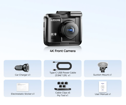 Ultra HD 4K Dash Cam with 128GB and Parking Monitor