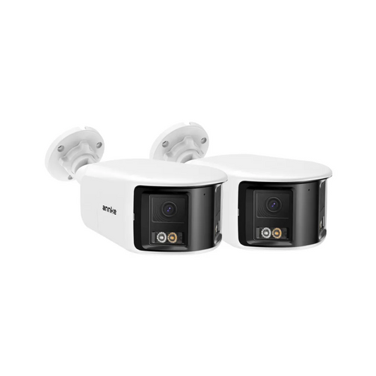 2 Pack 8MP 4K Outdoor Security Cameras with Panoramic View