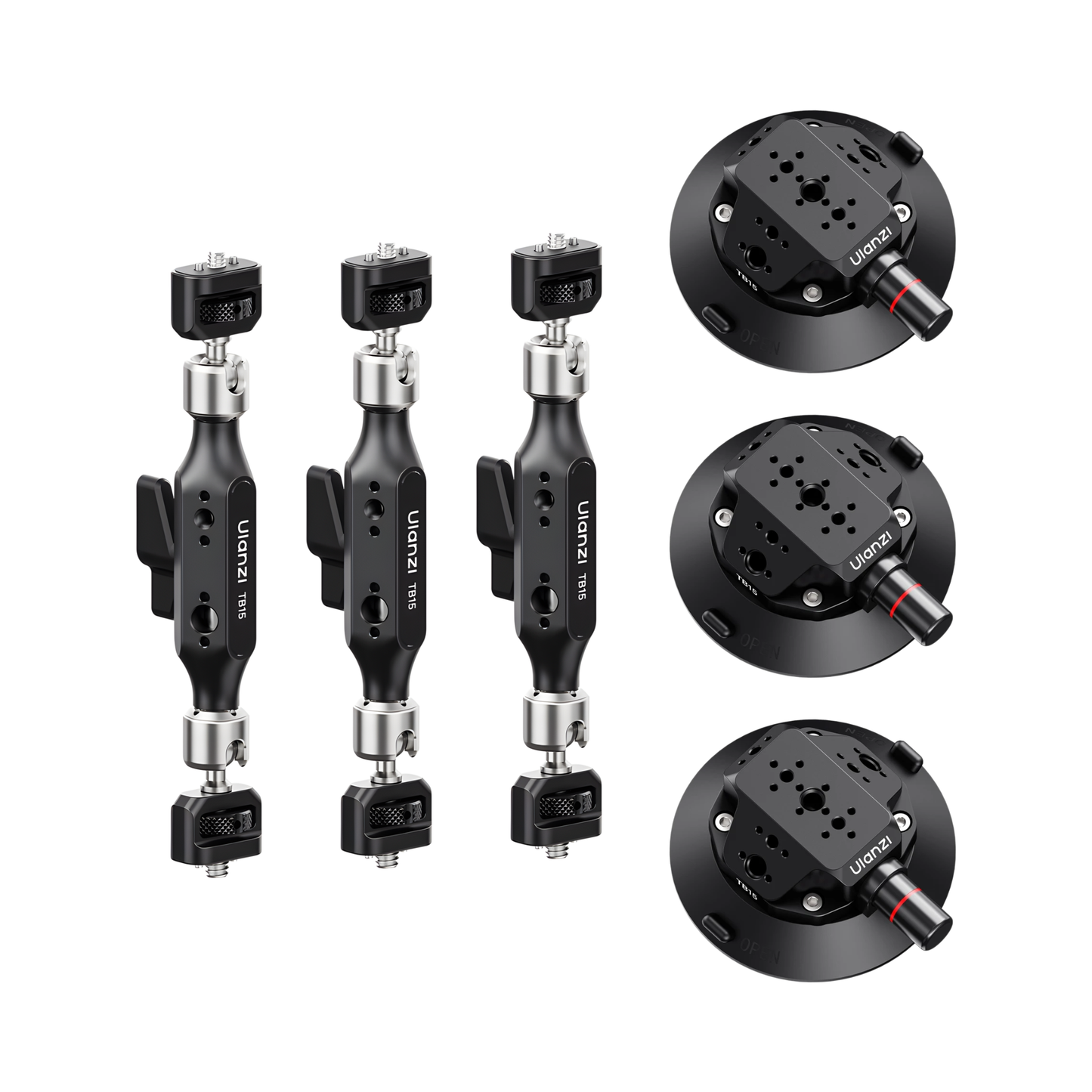 Vehicle-Mount 3-Arm Suction Cup Camera Bracket