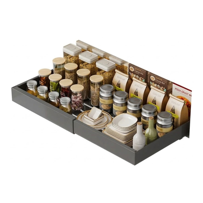 52cm Pull Out Cabinet Organizer Sliding Shelf Grey