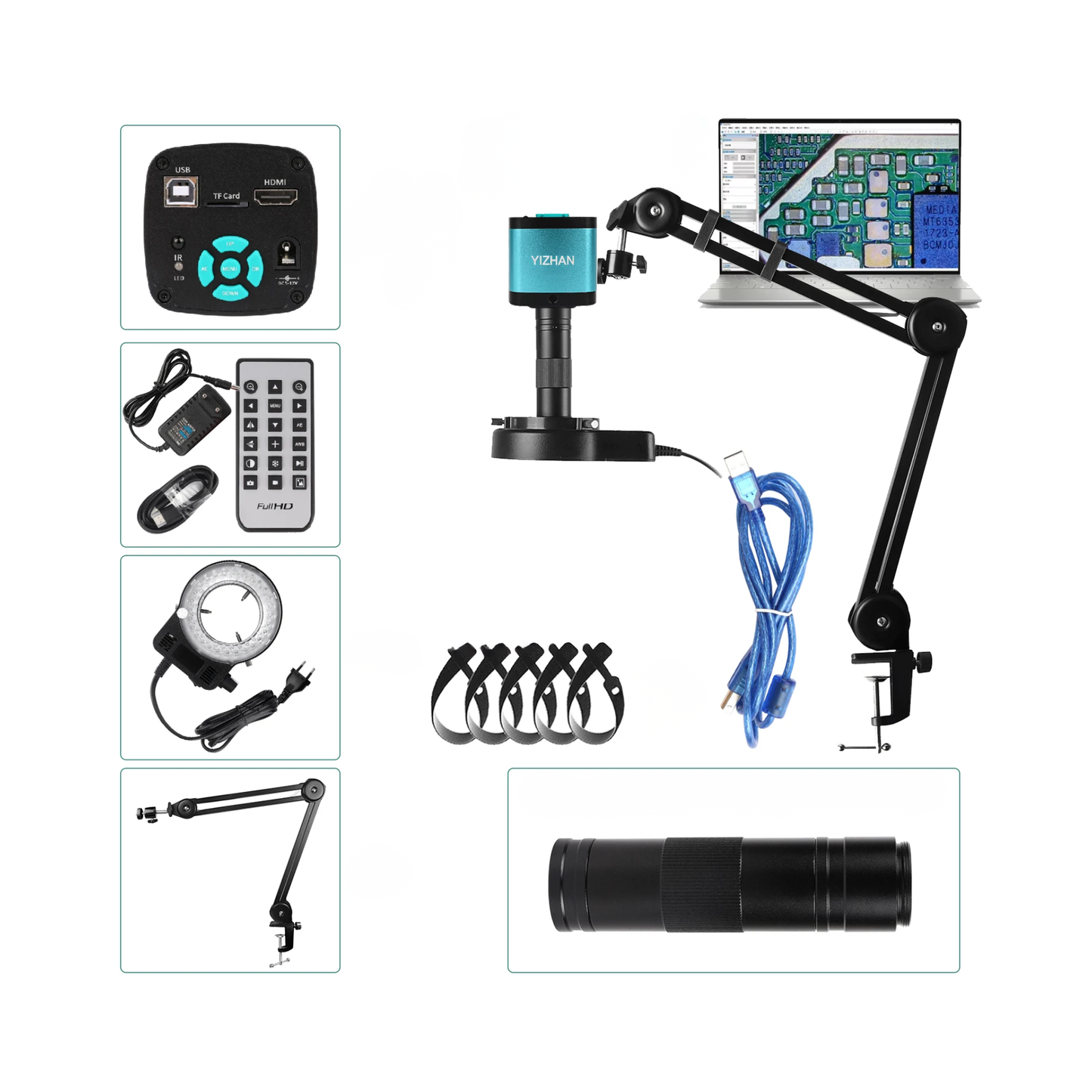 48MP 4K HDMI USB Microscope with Precision Lens 150X