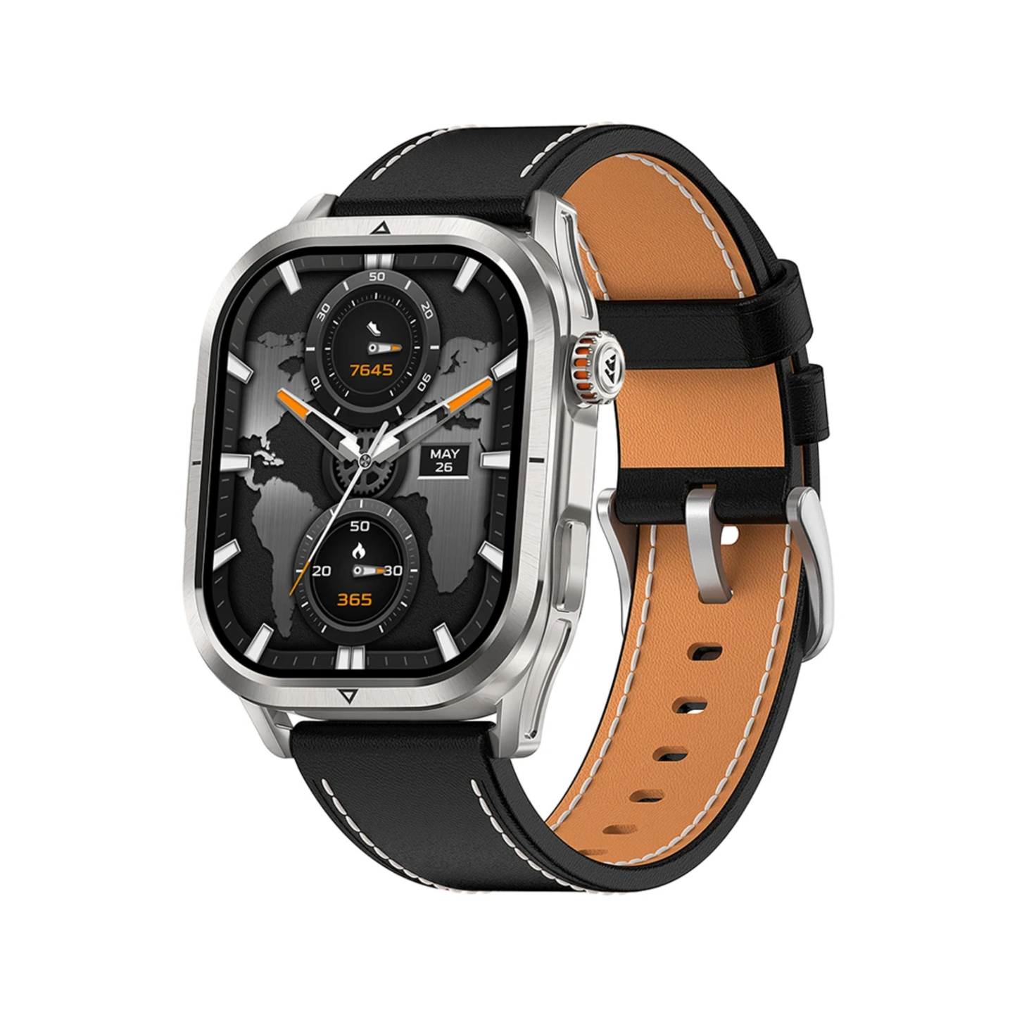 Silver GPS Smart Watch with Dual Band and 5ATM Waterproof