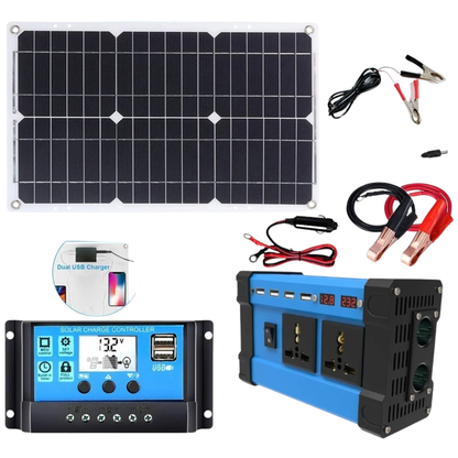 6000W Solar Inverter Kit 600W Panel 12V Battery System