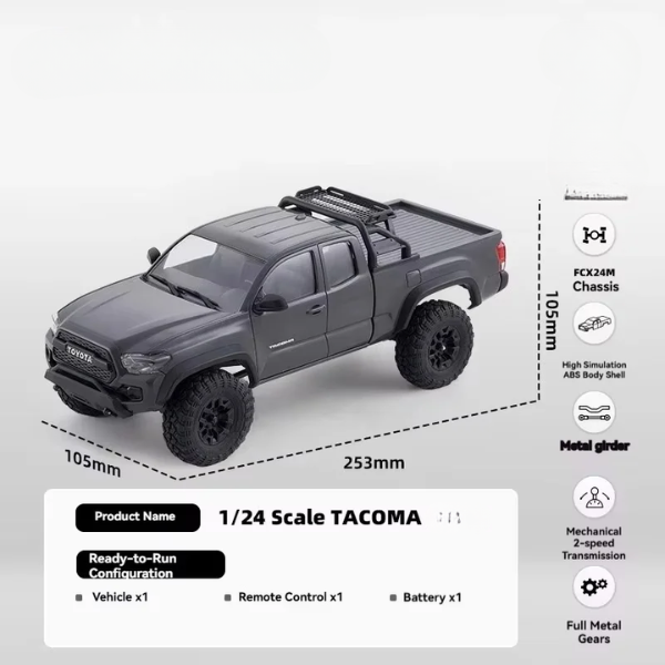 4WD Off-Road RC Pickup Truck Grey RTR