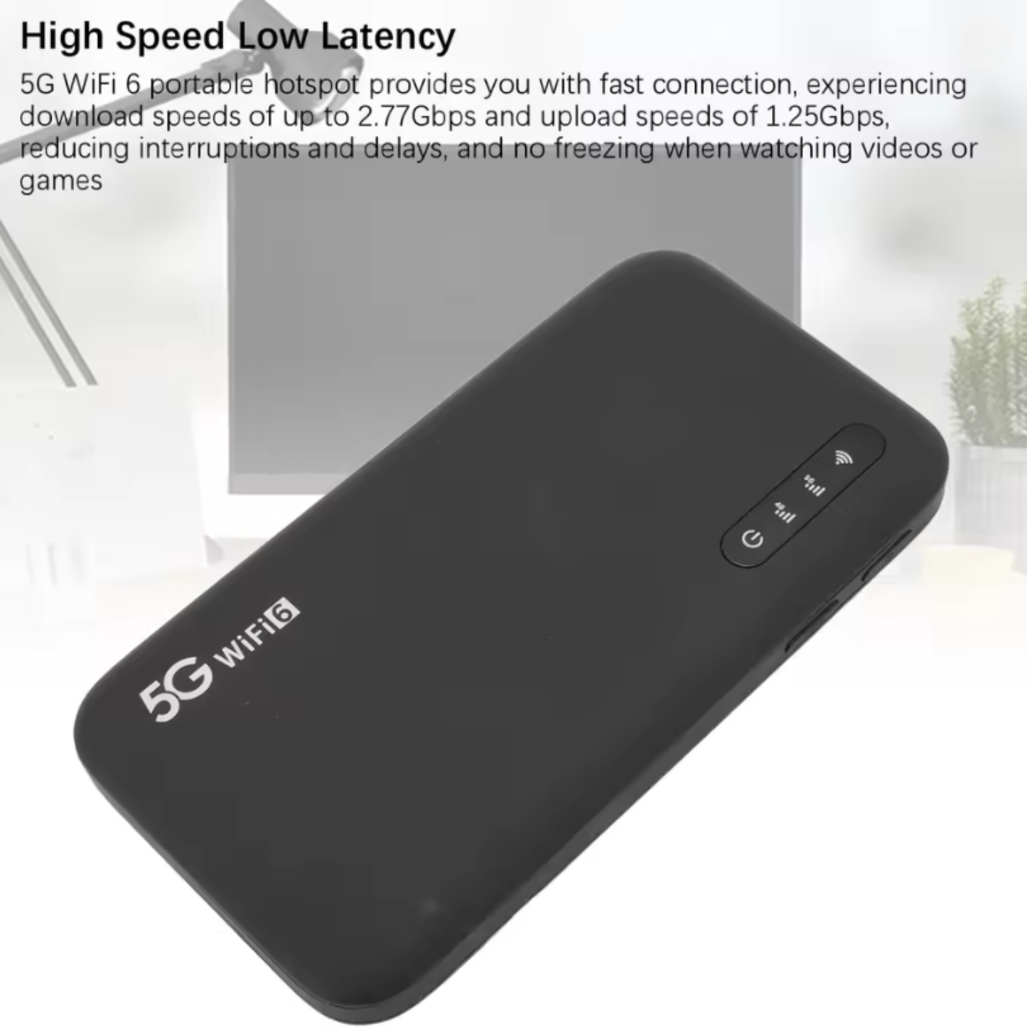 Portable 5G WiFi 6 Hotspot with 6100mAh Battery for Travel