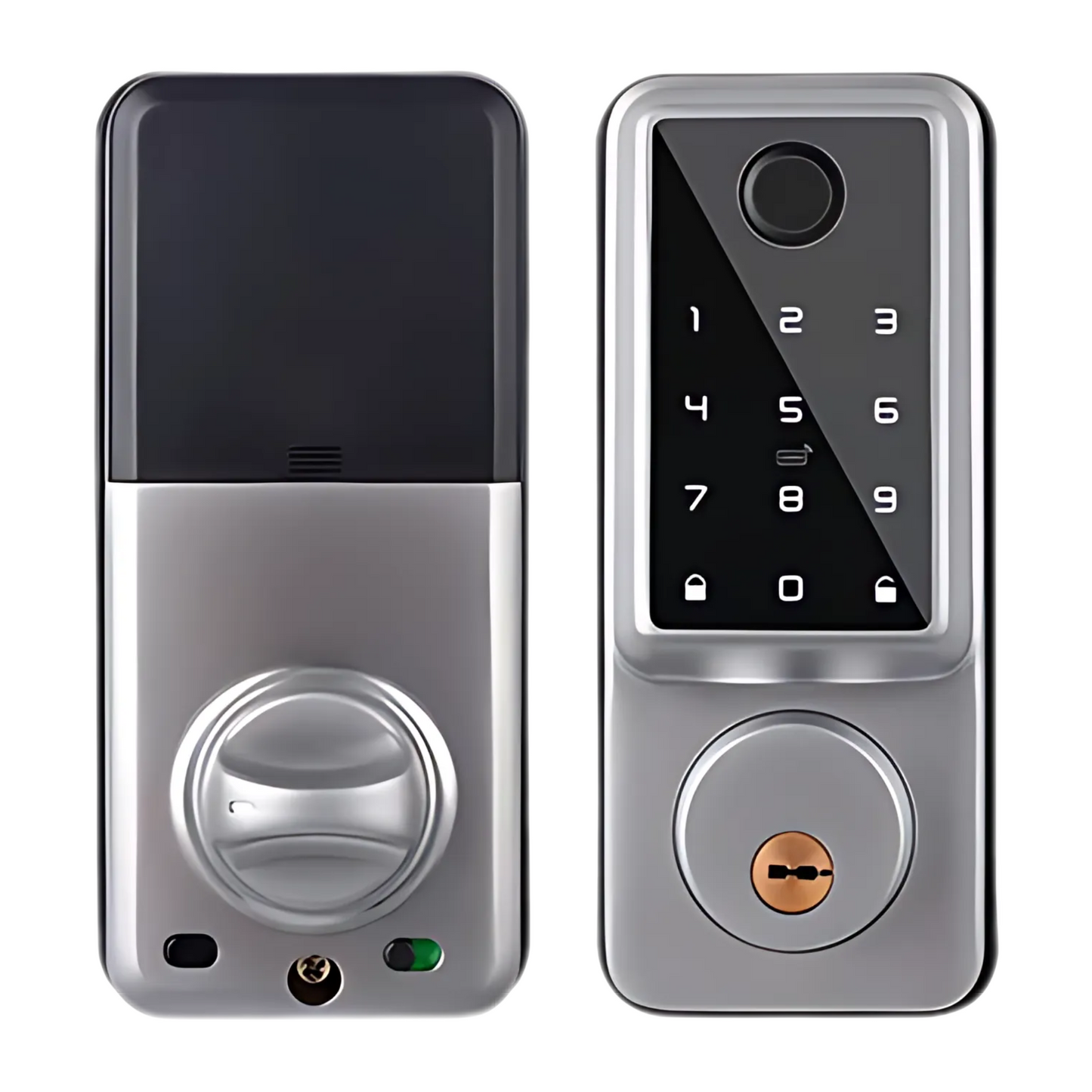 Silver Smart Fingerprint Door Lock with WiFi and Keypad