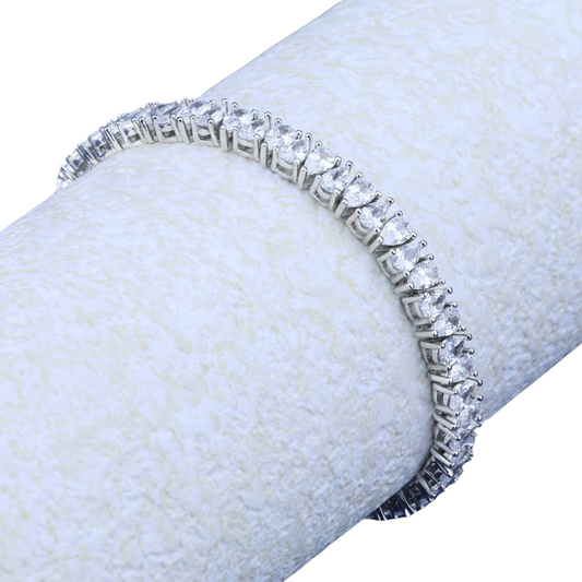 Pear Cut Moissanite Tennis Bracelet 16cm S925 Silver