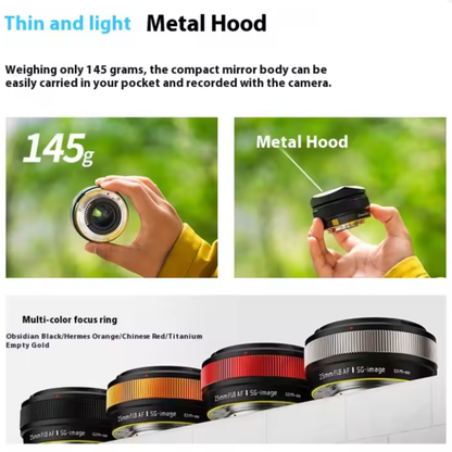 Black 25mm F1.8 Autofocus Prime Lens for Sony E Mount
