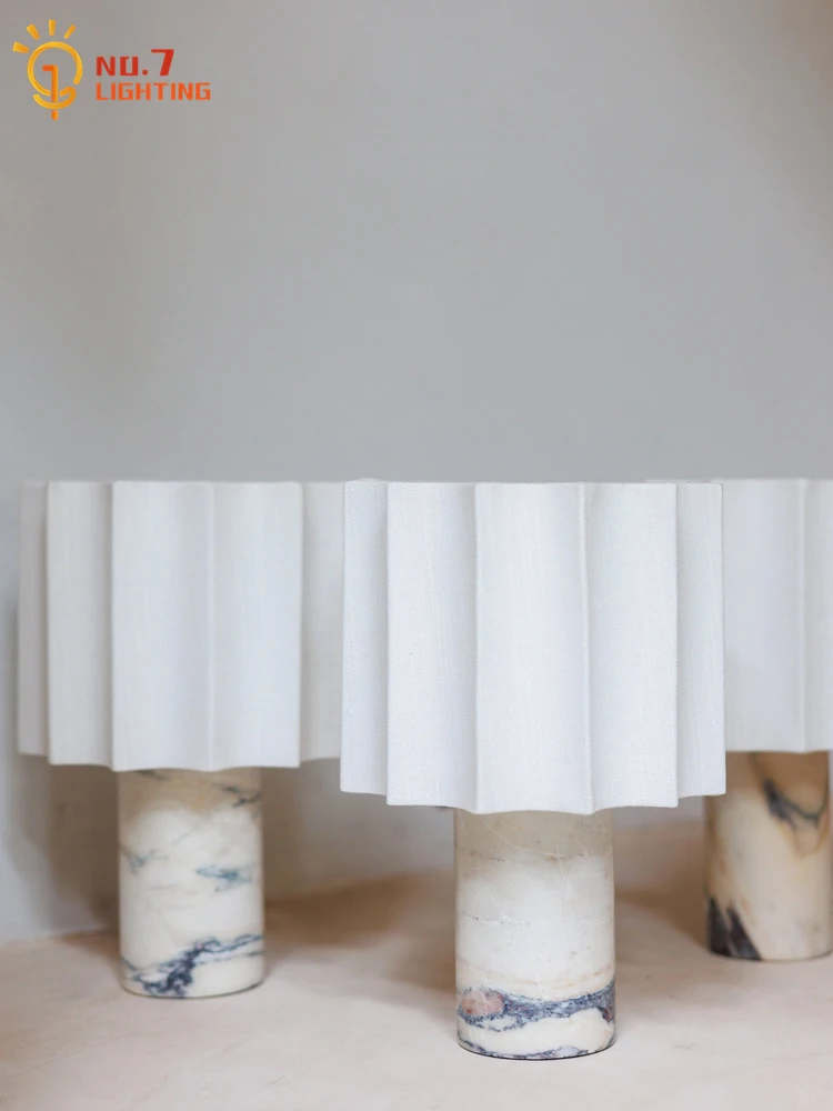 Nordic Marble Table Lamp with Touch Control and USB Charging