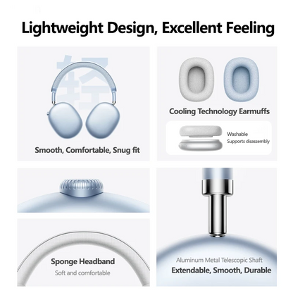 Noise Cancelling Bluetooth Over Ear Headset 180H Blue