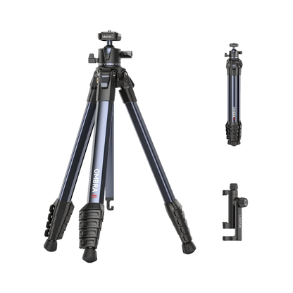 Portable Travel Tripod 156cm Quick Release Phone Clamp