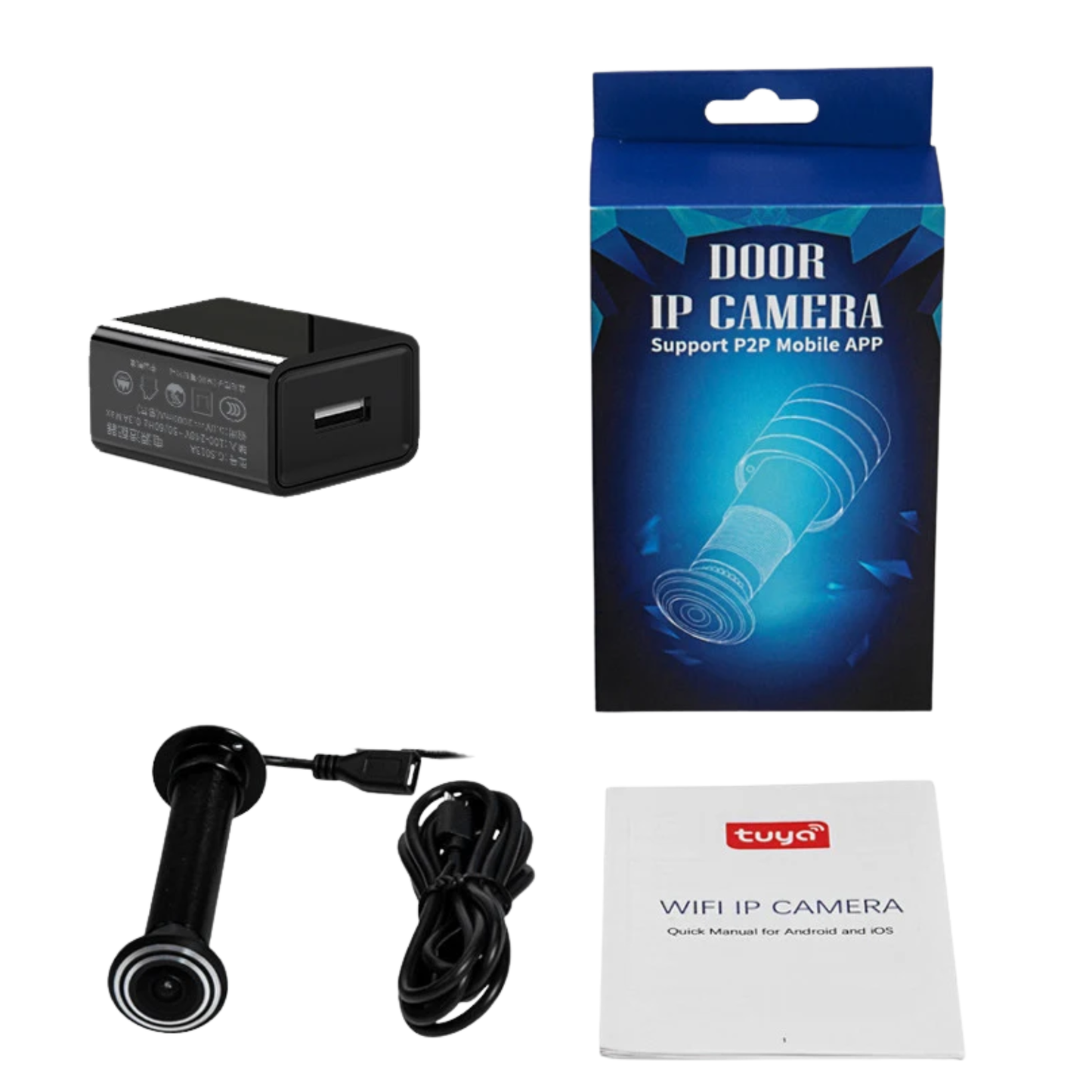 Smart WiFi Door Peephole Camera 16mm Wide Angle