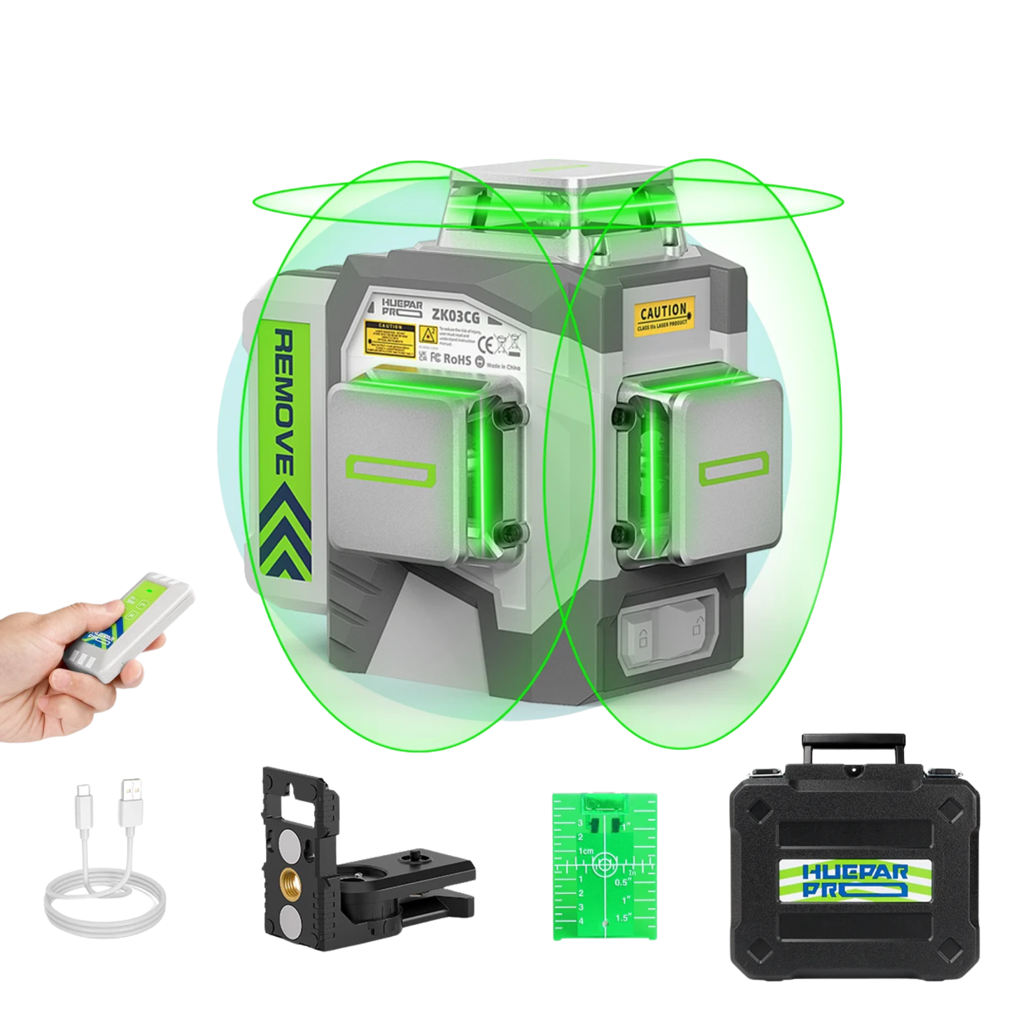 12-Line 3D Laser Level Self-Leveling Green Beam