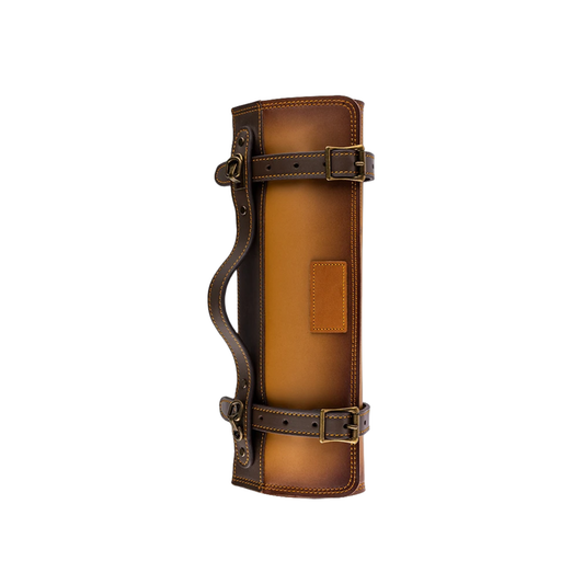 Portable Leather Chef Knife Roll Storage Bag