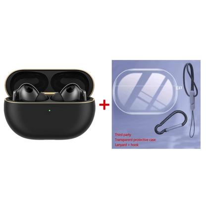 Black True Wireless Earbuds High-Res Sound Noise Cancelling