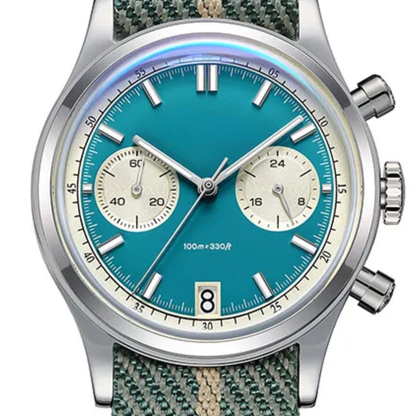 Chronograph Quartz Men Watch 10Bar Waterproof Luminous Steel Green