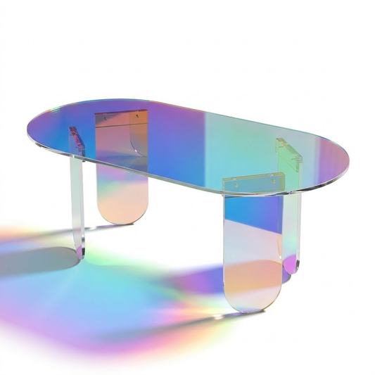 Iridescent Acrylic Coffee Table 95cm Modern Side Table