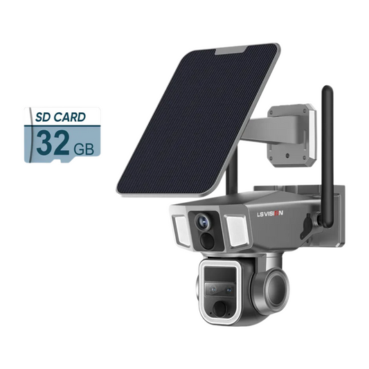 Outdoor 4K Solar Camera 4G WiFi Dual Screen 32GB