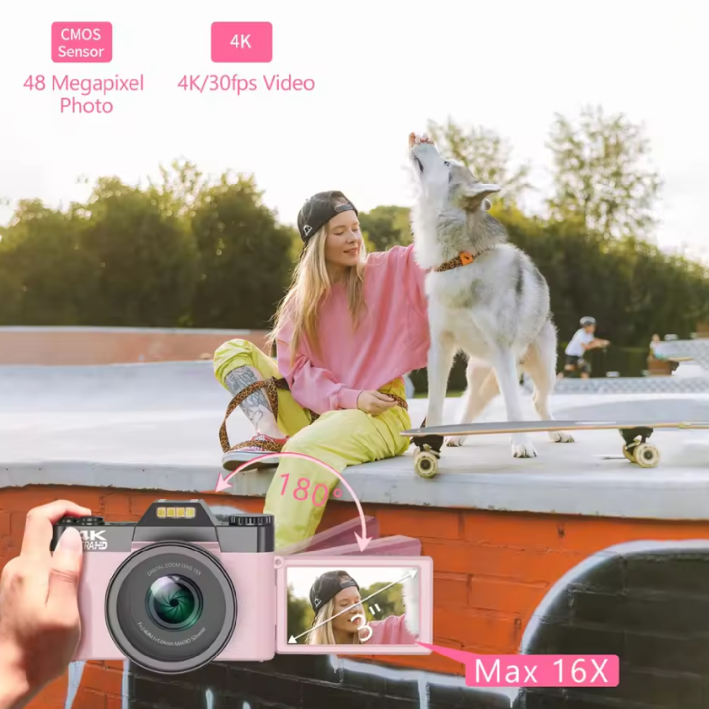Vlog and Photography Camera 16X Zoom 32GB