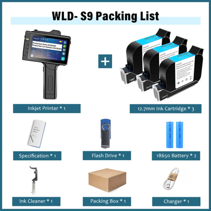 Portable Inkjet Printer Gun with 3 Fast Dry Ink Cartridges