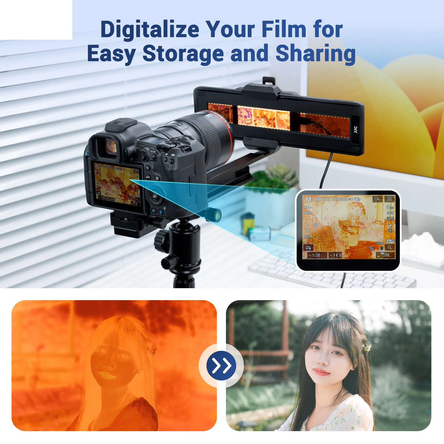 Portable Film Digitizing Adapter Set for 35mm and 120mm Film
