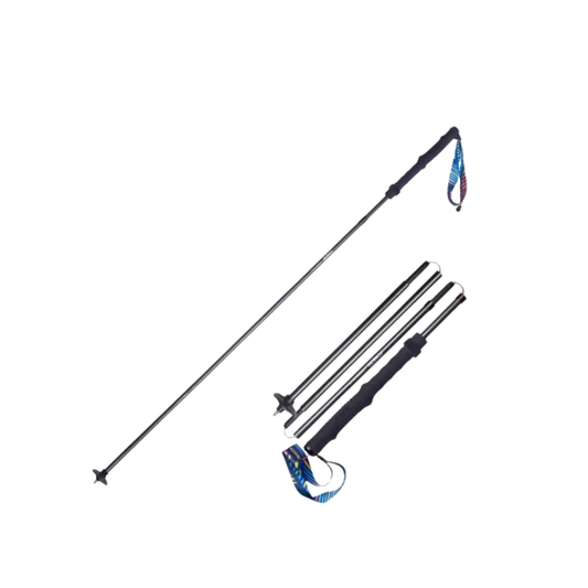 Carbon Fiber Hiking Poles Walking Stick Drawstring Fixed