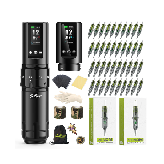 Wireless Tattoo Pen Kit 40 Cartridge Needles Set