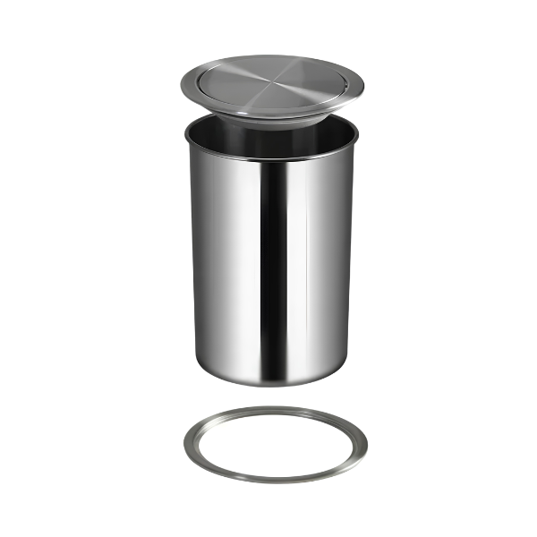 12L Stainless Steel Recessed Countertop Kitchen Bin
