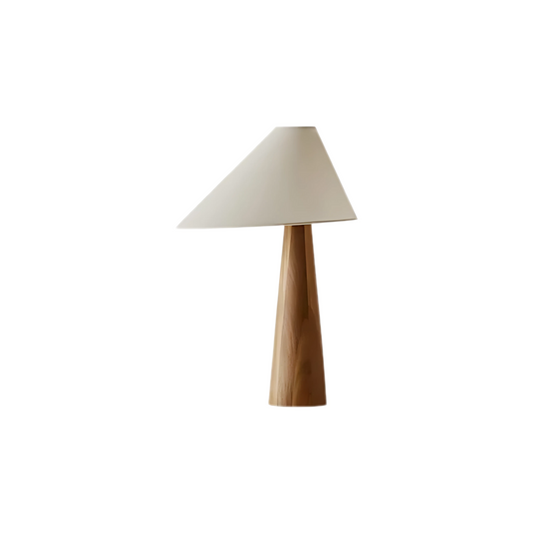 Wooden Bedside Desk Lamp with Crisp White Glow Lighting