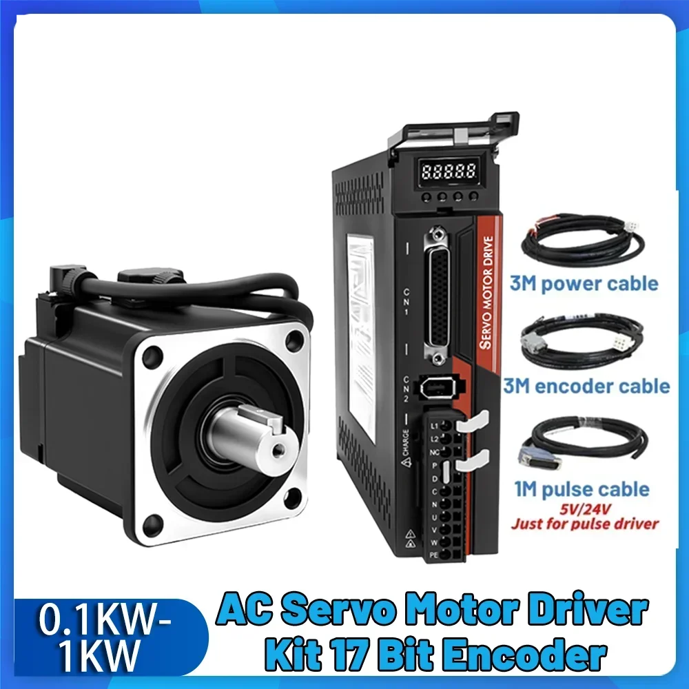 60mm 200W Servo Motor Kit Pulse CNC Controller