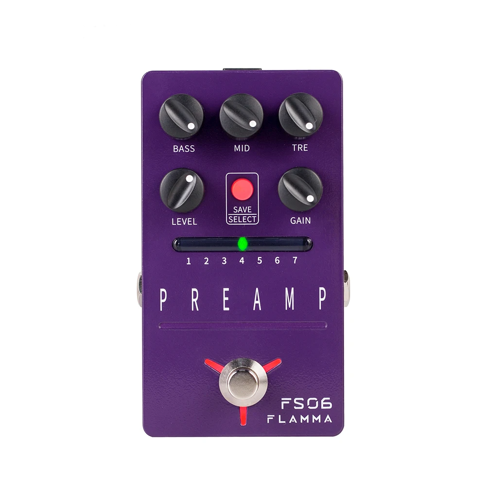Digital Guitar Preamp Pedal with 7 Models and Cabinet Simulation