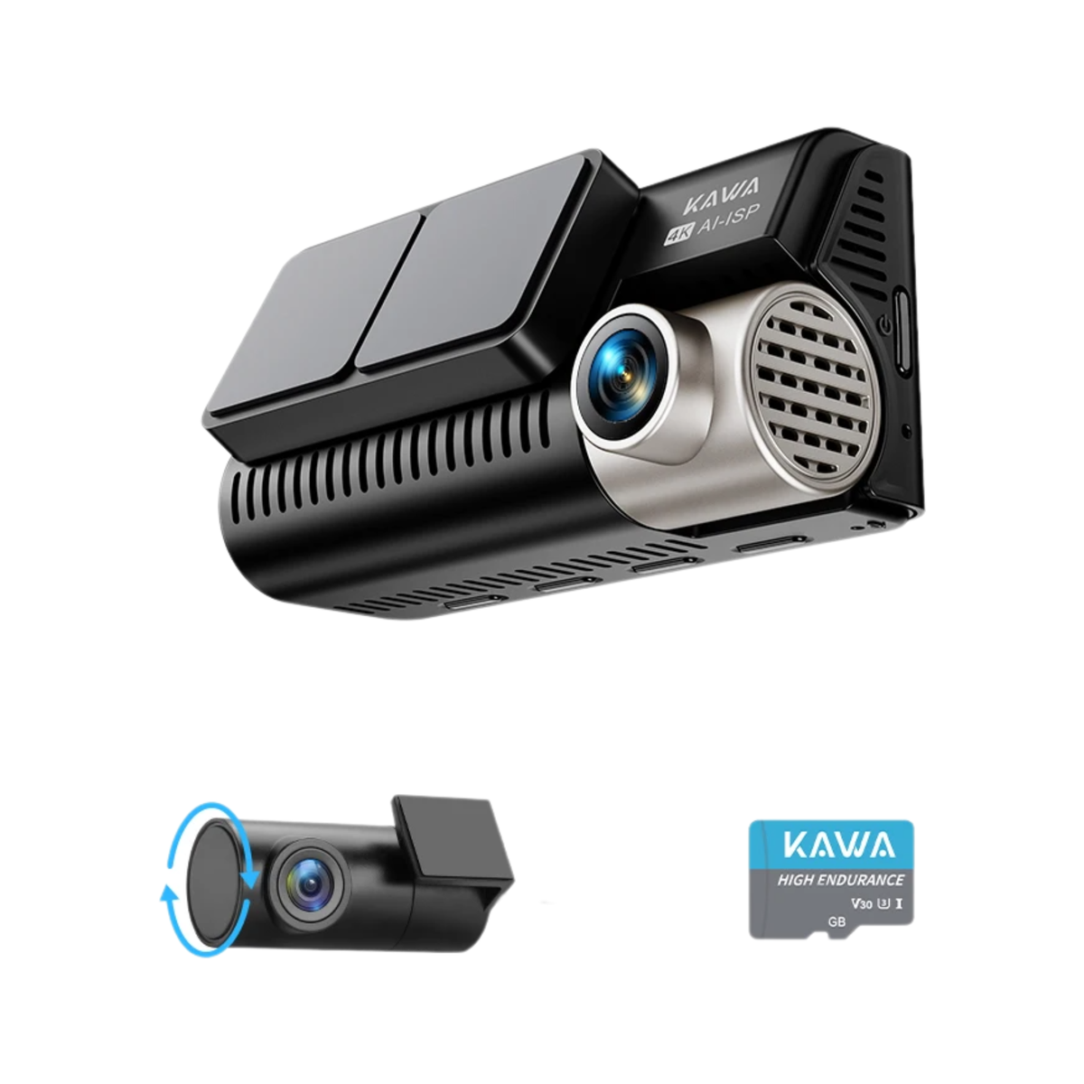 Smart 4K Front and Rear Dash Cam with GPS 128GB