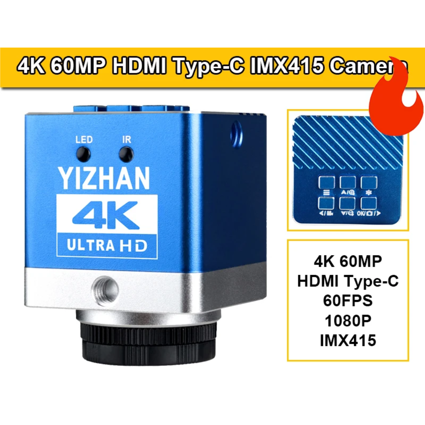Precision Electron Microscope Camera 4K 60MP 1080P