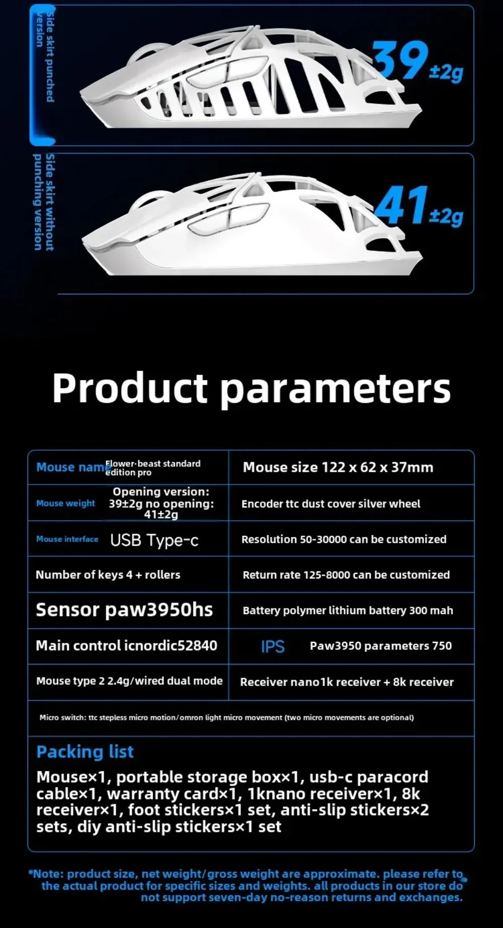 39 g Lightweight Magnesium Gaming Mouse Red
