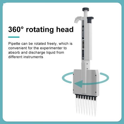 12-Channel Digital Micropipette 5–50µl Laboratory Tool