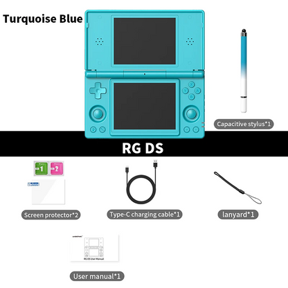 Portable Dual Screen Game Console 4 Inch WiFi Turquoise Blue