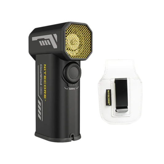 Rechargeable CW20 Pocket Fan with Protective White Carry Holster