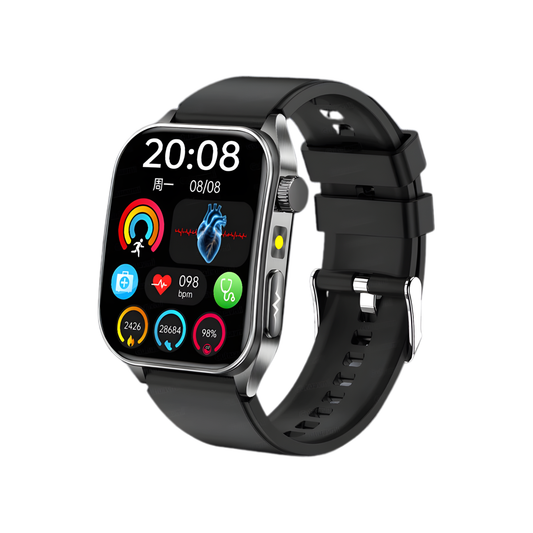 Black Smart Health ECG Watch with 650nm Laser