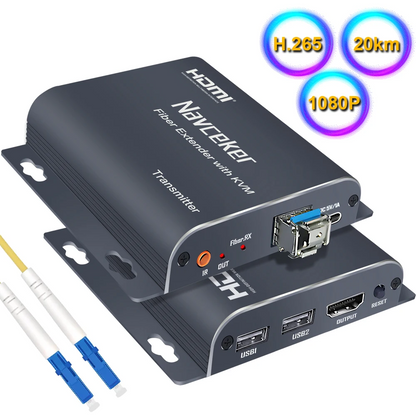 20Km HDMI Fiber Optic USB KVM Extender