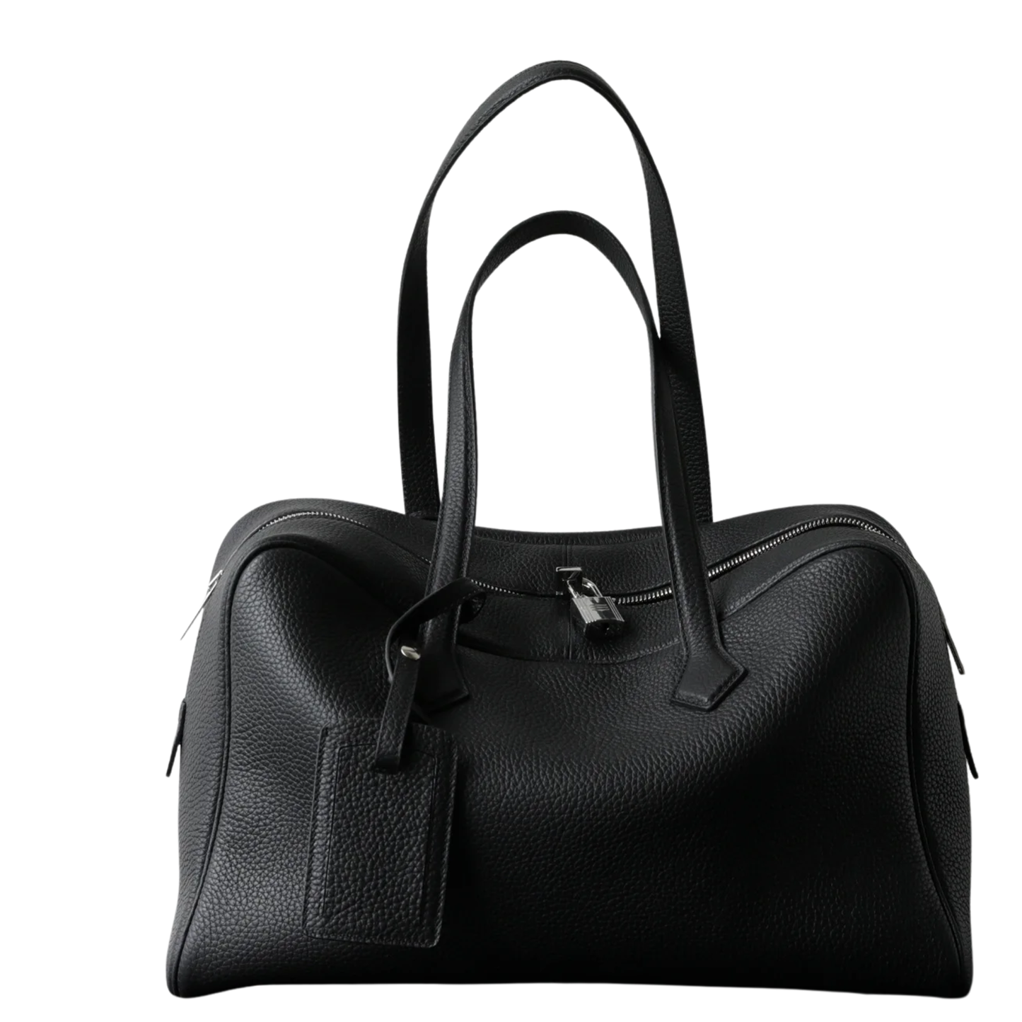 Women’s Genuine Leather Bowling Handbag Laptop Work Bag Black