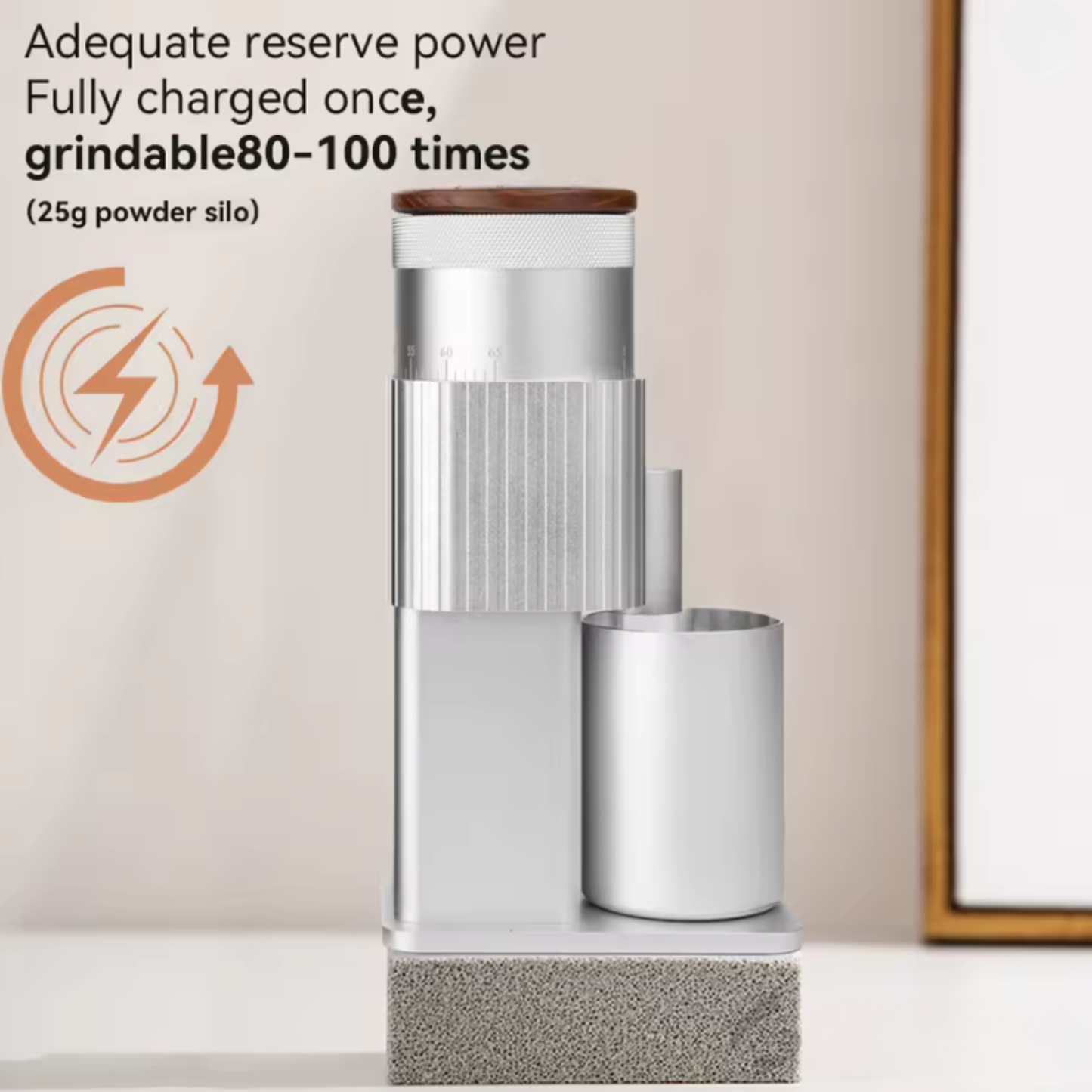 Compact Rechargeable Coffee Grinder with Adjustable Grinding Levels
